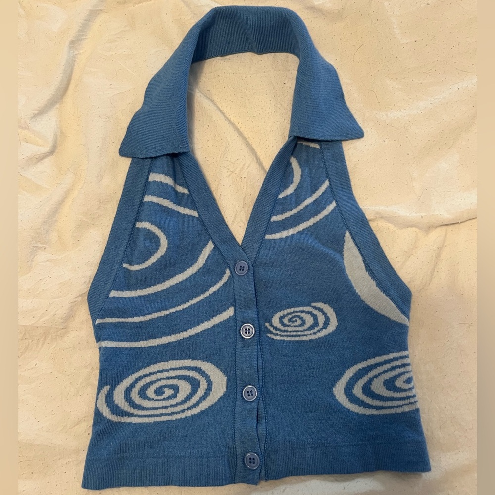 Blue top size small open back